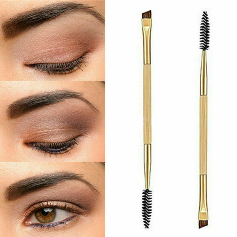 Eyebrow Double Ended Flat Angled Eyeliner Brush + Eyebrow Comb Make up Brushes