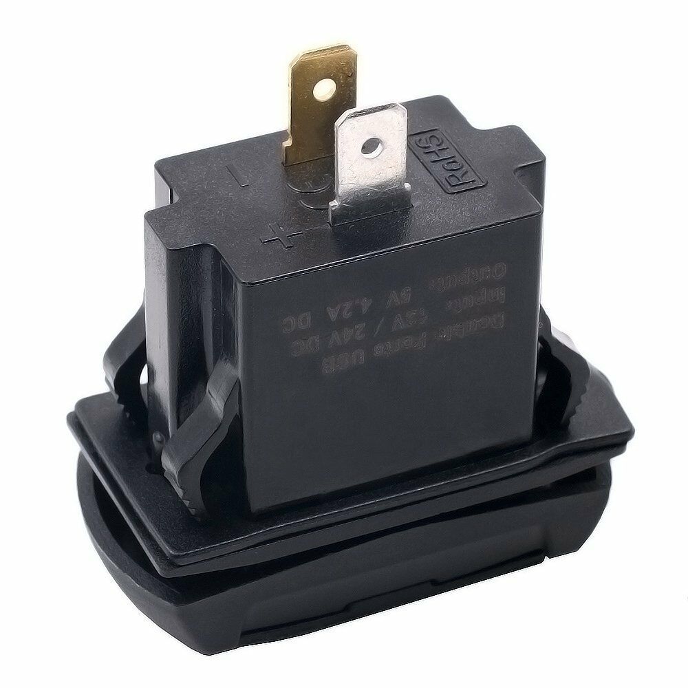 Useful Auto Boat Car SUV Backlit Rocker Switch 12V-24V Dual Blue LED USB Charger