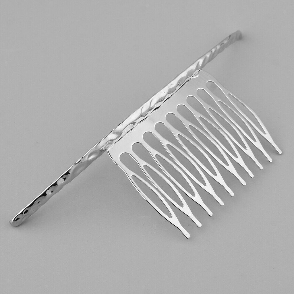 2PCS Wedding Metal Hair Comb Slide 10 Teeth Clips Findings DIY Hair Jewelry