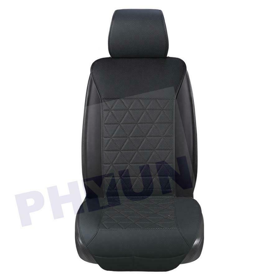 Universal PU Leather Black Car Seat Cover Front Cushion Breathable Protector