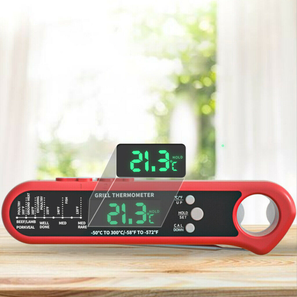 Stainless Steel Dual Probe Food Thermometer Oven Baking Water Instant Read