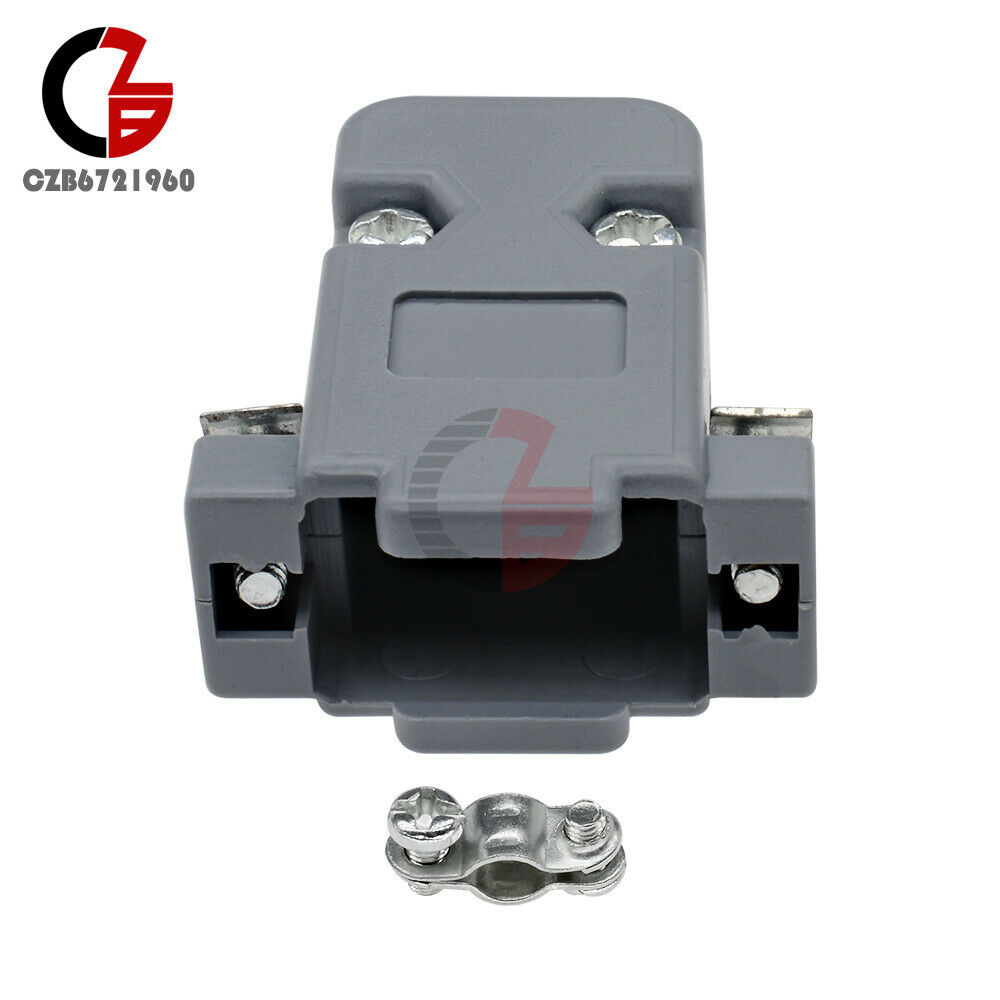 2PCS Grey D-Sub DB9 9Pin Plastic Hood Cover for 9 Pin or 15 Pin Connector