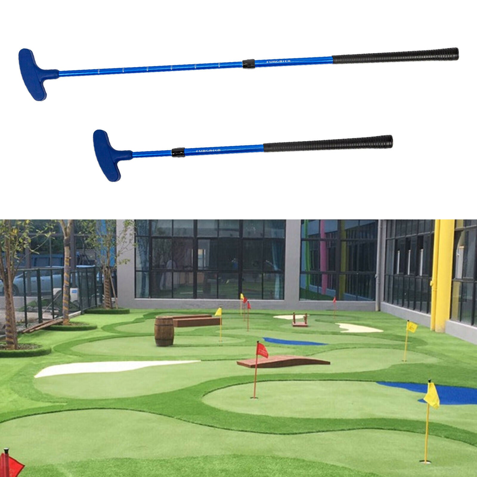 2Pcs Aluminum Kids Golf Putter Adjustable Two Way Putter for Training Practice