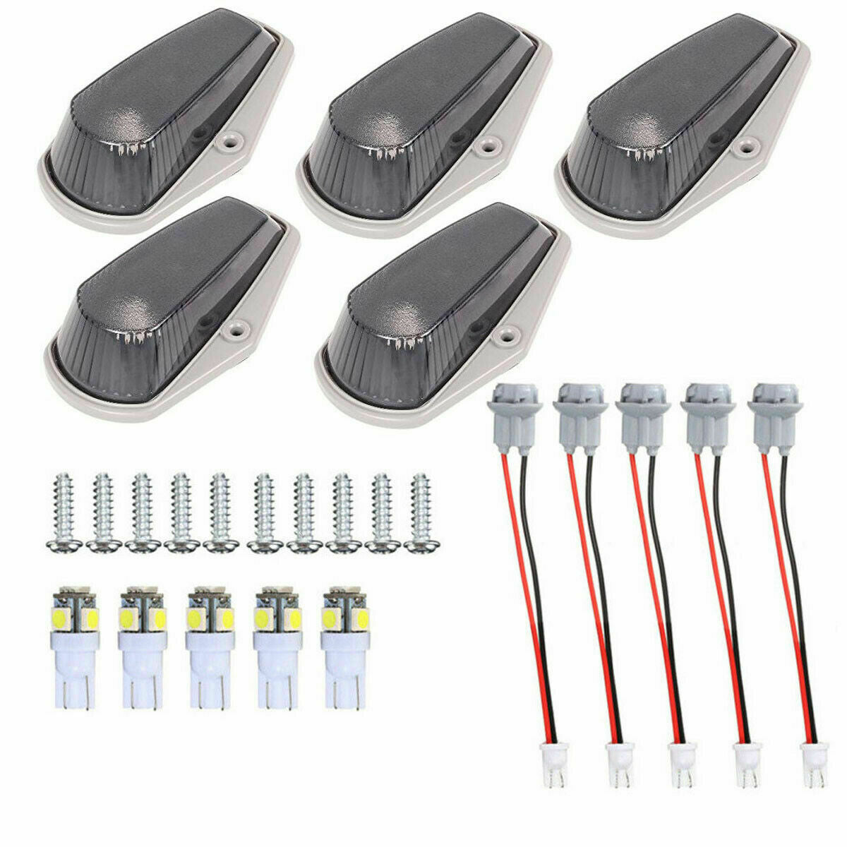 For Ford F-150 F-250 Smoke cab marker light+194 5-5050-SMD White LED+Wiring Pack