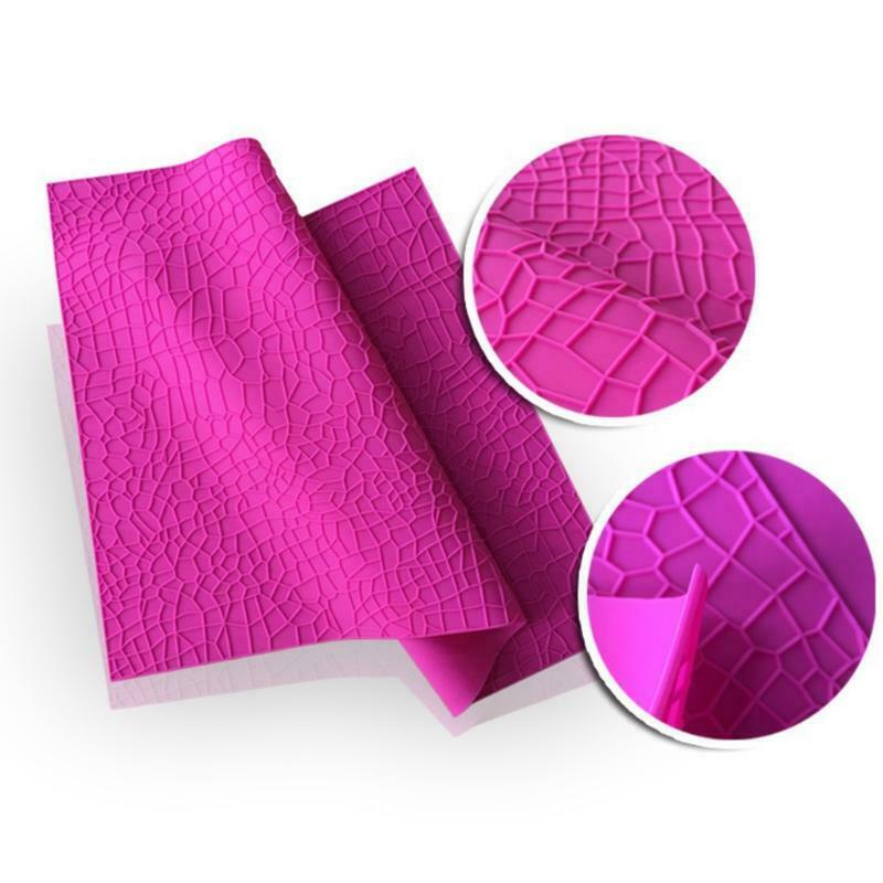 Skin Texture Embossed Fondant Lace Cushion Silicone Mold for Chocolate