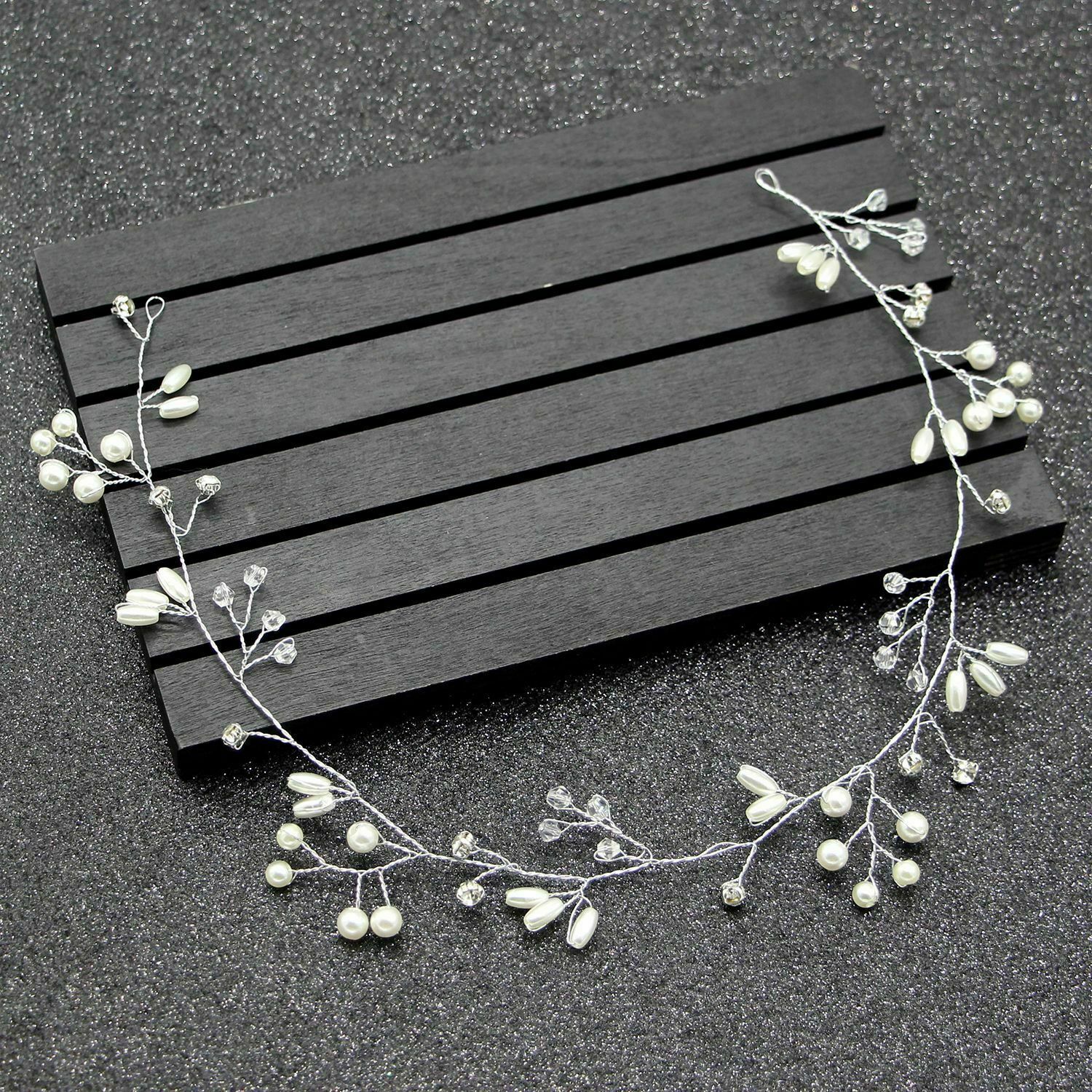 Fashion Pearls Wedding Hair Vine Crystal Bridal Accessories Diamante Headpiece