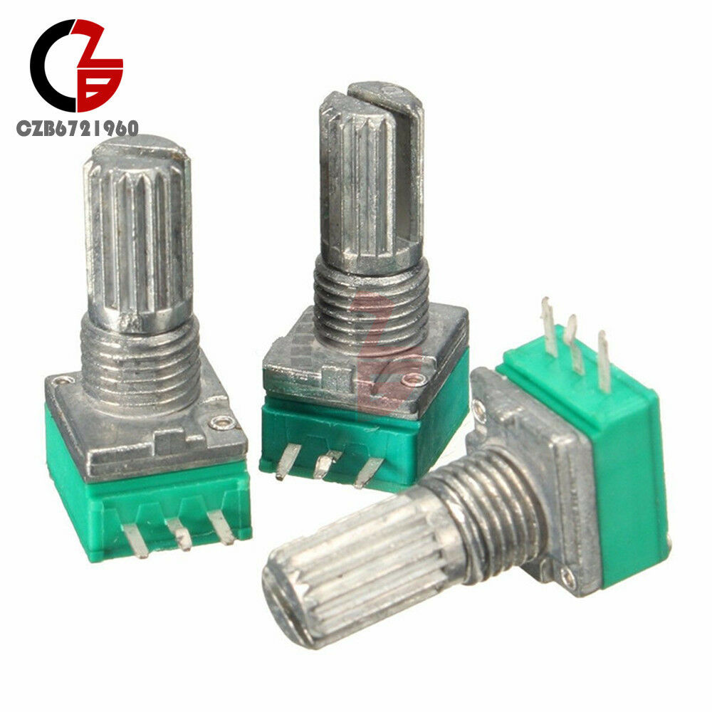 3PCS 6mm Knurled Shaft Single Linear B Type 10K ohm 3 Pin Rotary Potentiometer