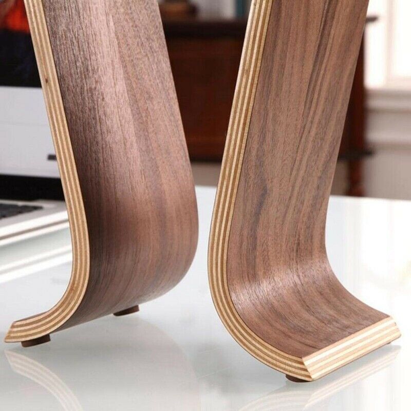Headphone Stand Earphone Bracket Headset Hanger Wood Desk Display Stand U ShapX6