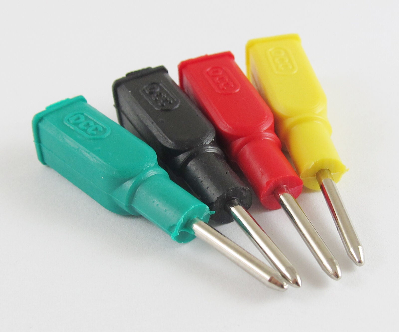 1set 4 Colors DCC Copper 4mm Banana Female Jack to 2mm Pin Tip Head Test Probes
