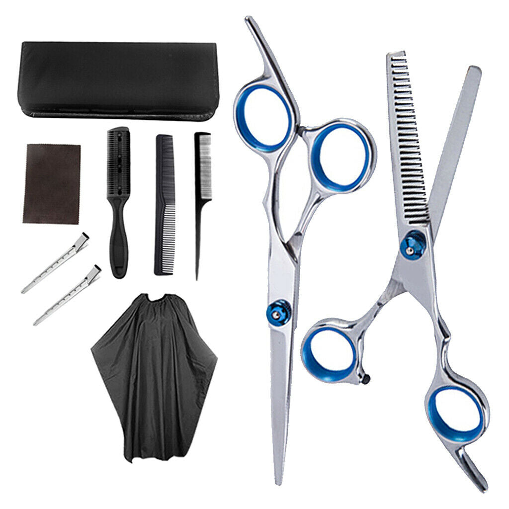 Barber 6" Thinning Shears Scissors Styling Capes Salon Tools w/ Storage Bag