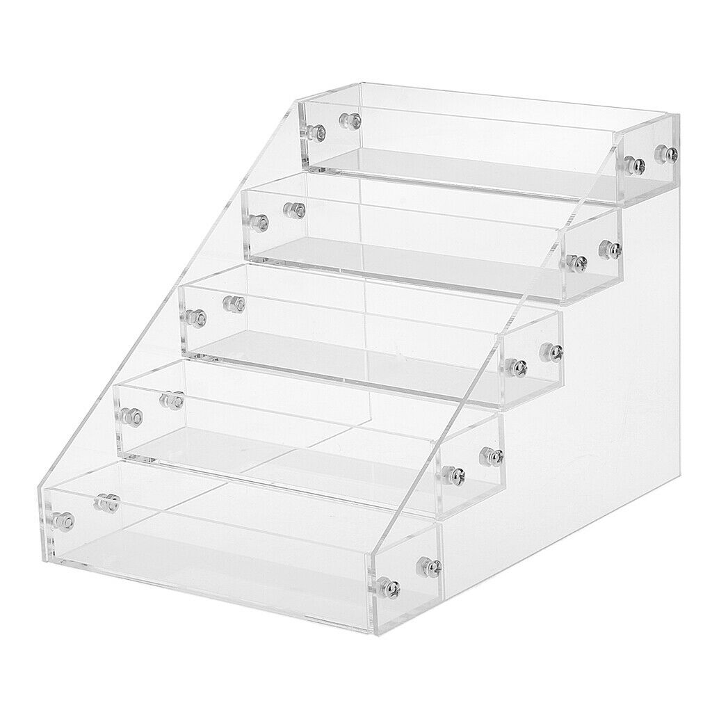 5 Tier Acrylic Nail Polish Cosmetic Varnish Display Stand Rack Hold 25Bottle