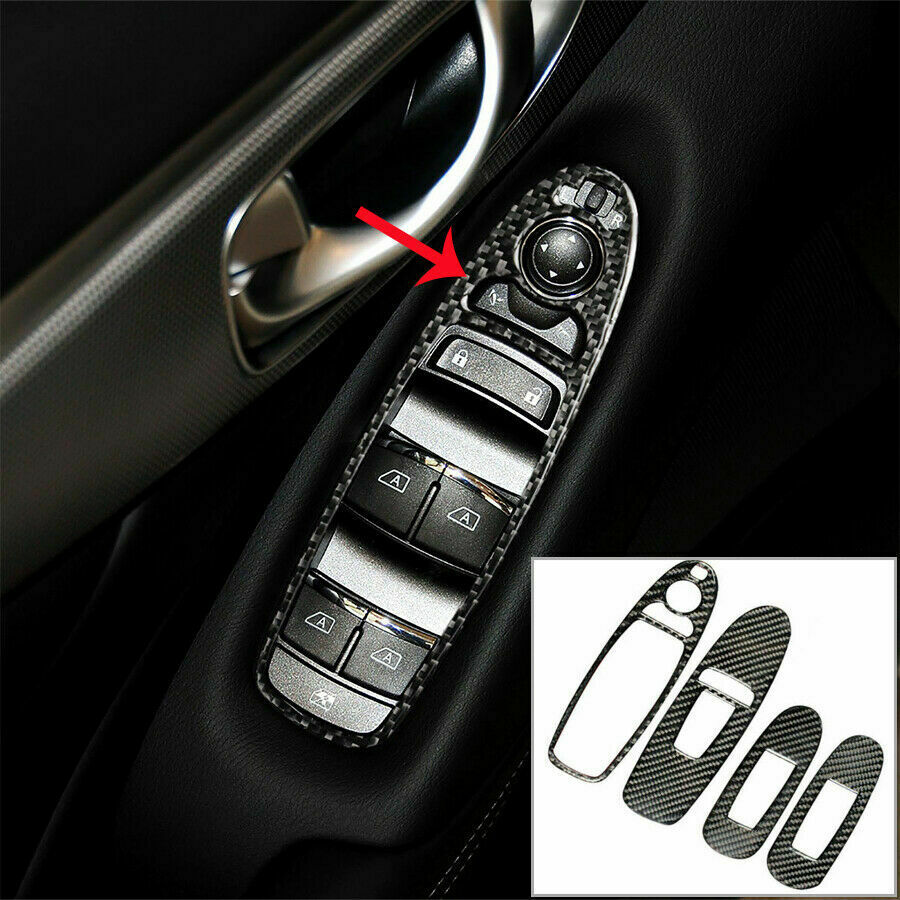 For Infiniti Q50 2014-2019 Interior Window Lift Button Carbon Fiber Cover Trim