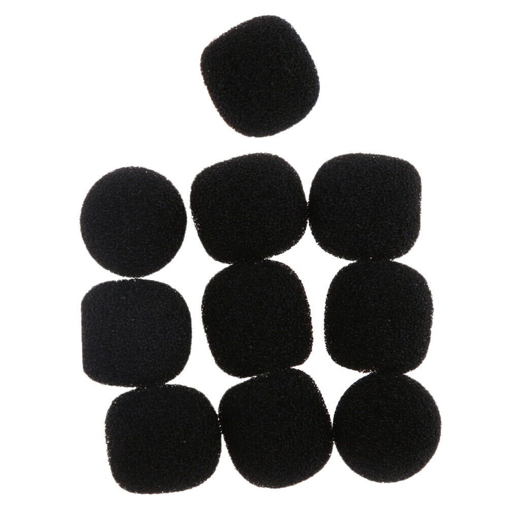 10PCS Mini Microphone Windscreen Foam Cover for Lapel Lavalier Headset Mic Black