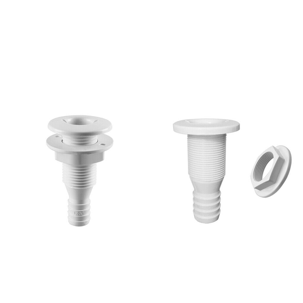 2pieces 5/8 inch White Nylon Thru-Hull Bilge Pump and Aerator Hose for Boats