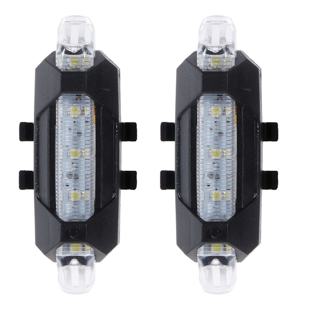 2 lot Bike LED Rear Light Cycling Tail Safety Warning Light 4 Mode Red+Blue