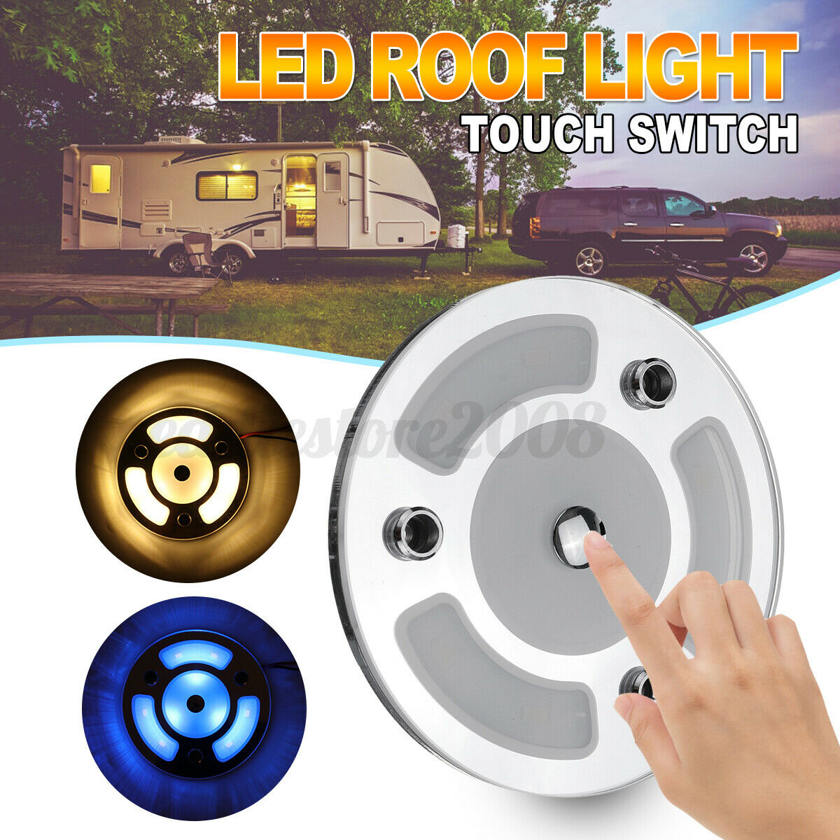 LED Light Dimmable Day Night Touch Dimmer Switch 100mm Spotlight Caravan  ï¼A â—