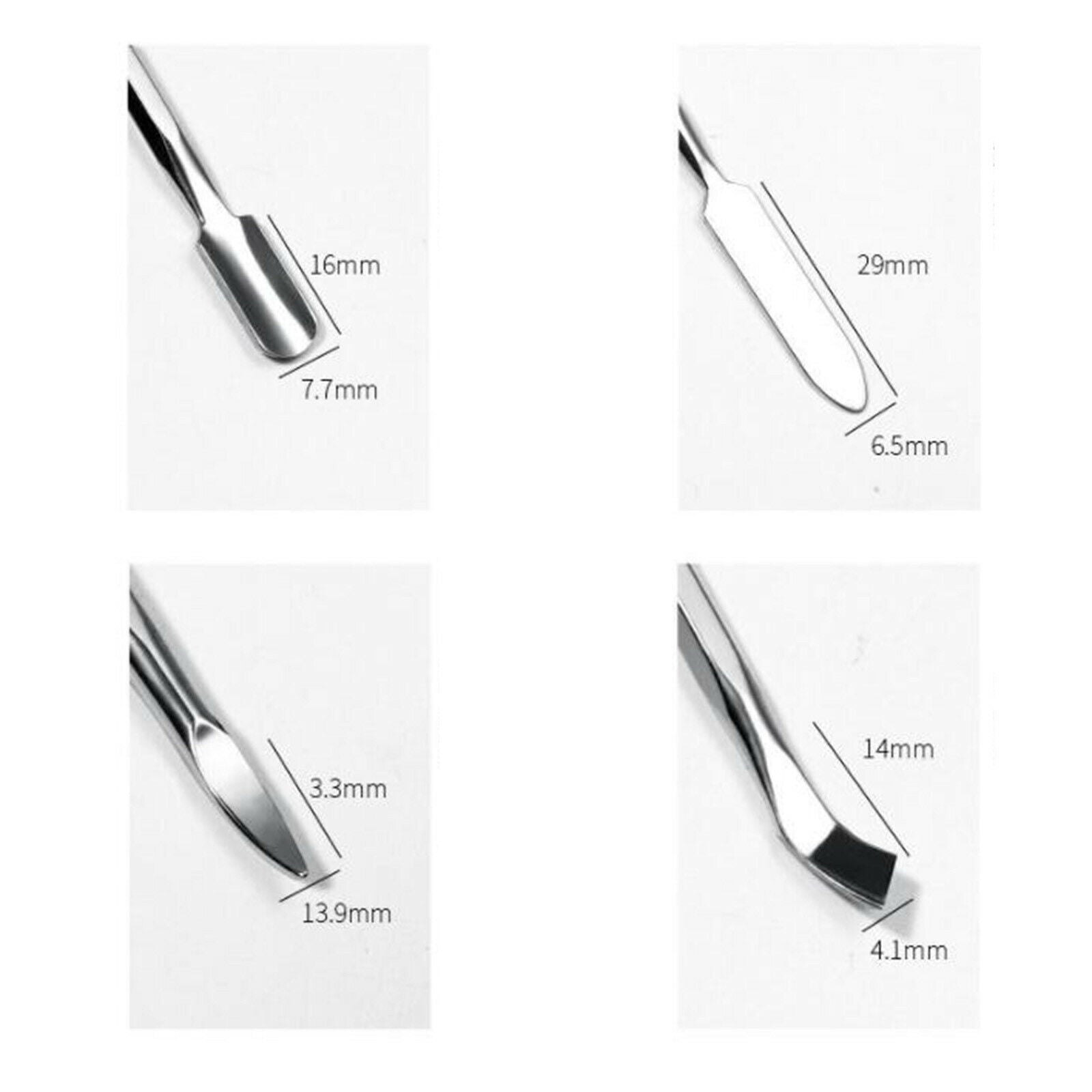 Cuticle Pusher Set Stainless Steel Nail Art Remover Nail Polish Kit Durable
