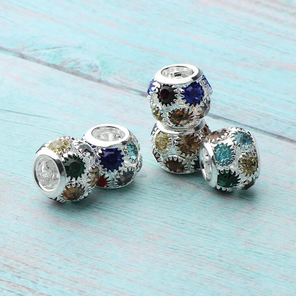 10pcs Dreadlock Hair Beads Hair Braid Pins Rings Cuff Clips Jewelry Colorful