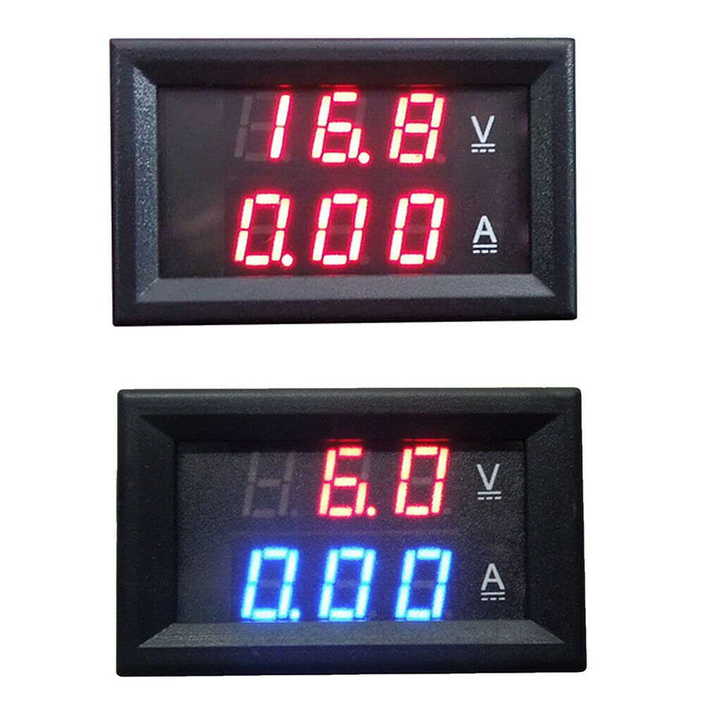DC Voltmeter Ammeter LED Dual Digital Volt Amp Meter Gauge Red 999mA