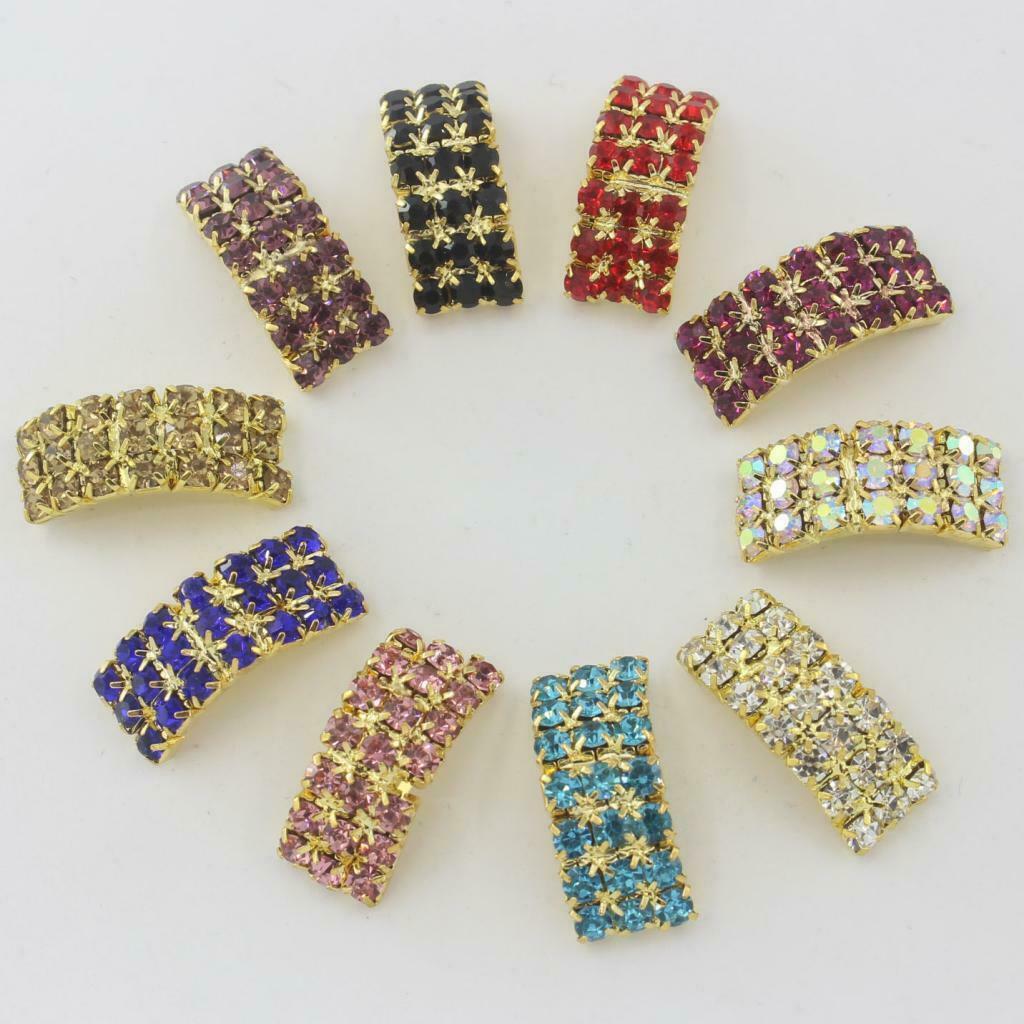 10 Piece Mixed Arched Rhinestone Buckles Diamond Buttons