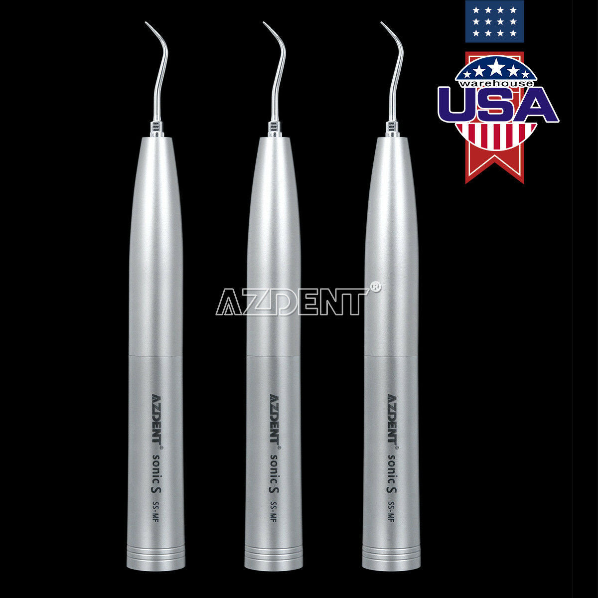 3pcs Dental Air Scaler Handpiece Sonic S for Fit MACHLITE Coupling with 3 Tips