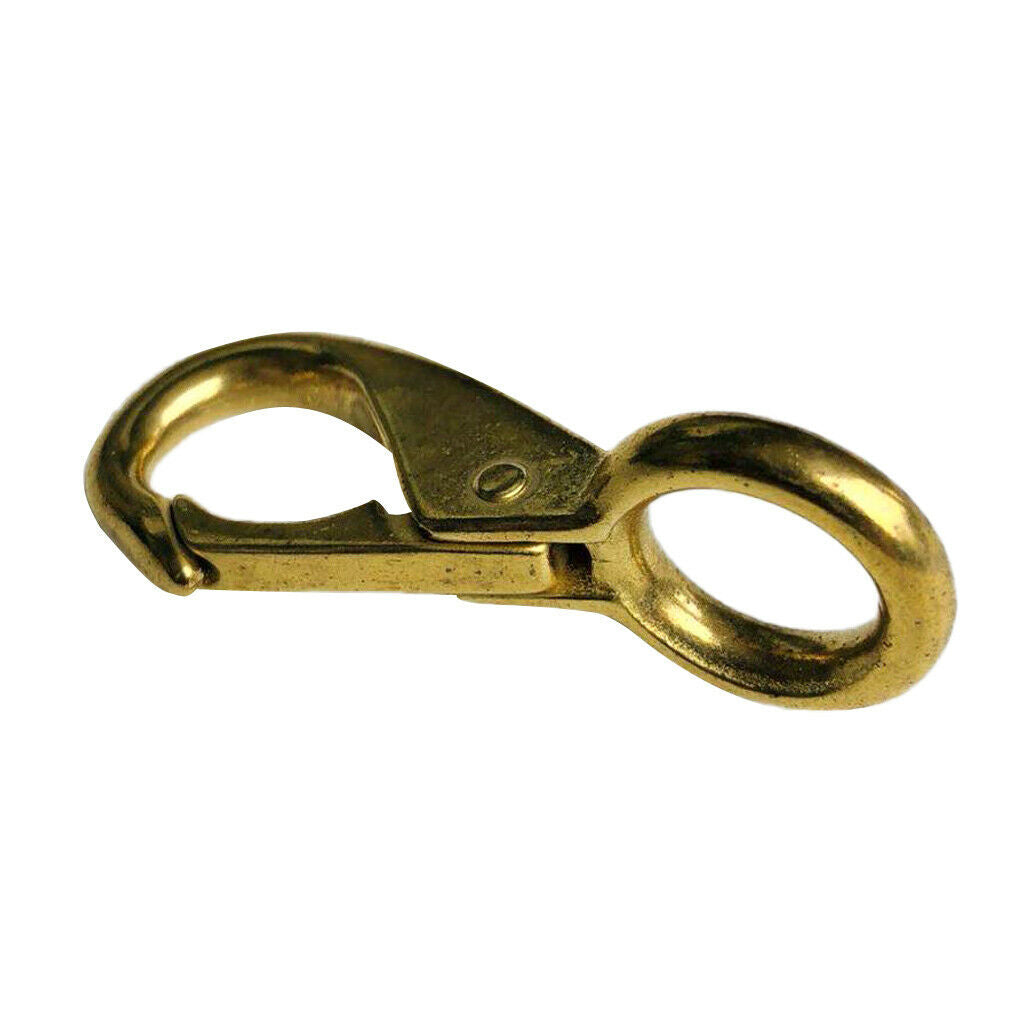 Strong Compact Brass Fixed Eye Spring Snap Hook Clip Marine Boat Fitting