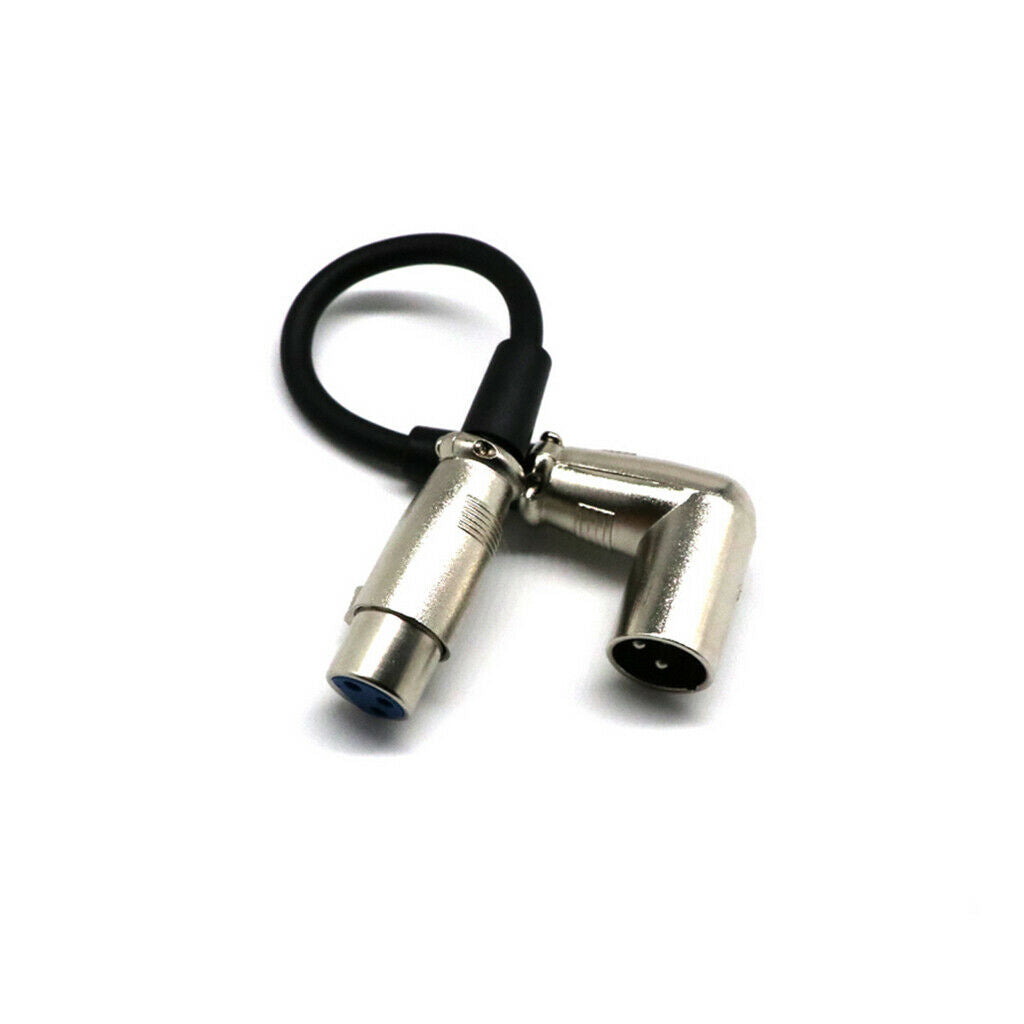 2X 1ft XLR Female to Right-Angle Male Microphone Audio Extension Cable