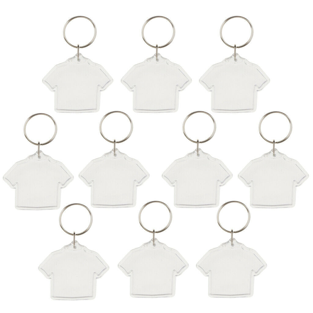 20PCS/PACK Clothes Shape Blank Insert 45mm DIY Photo Picture Frame Key Chain