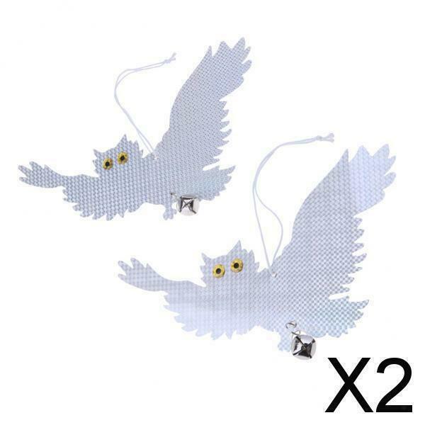 2X 2Pack Bird Scare Owls Effective Reflective Hanging Bird w/ Bell #2