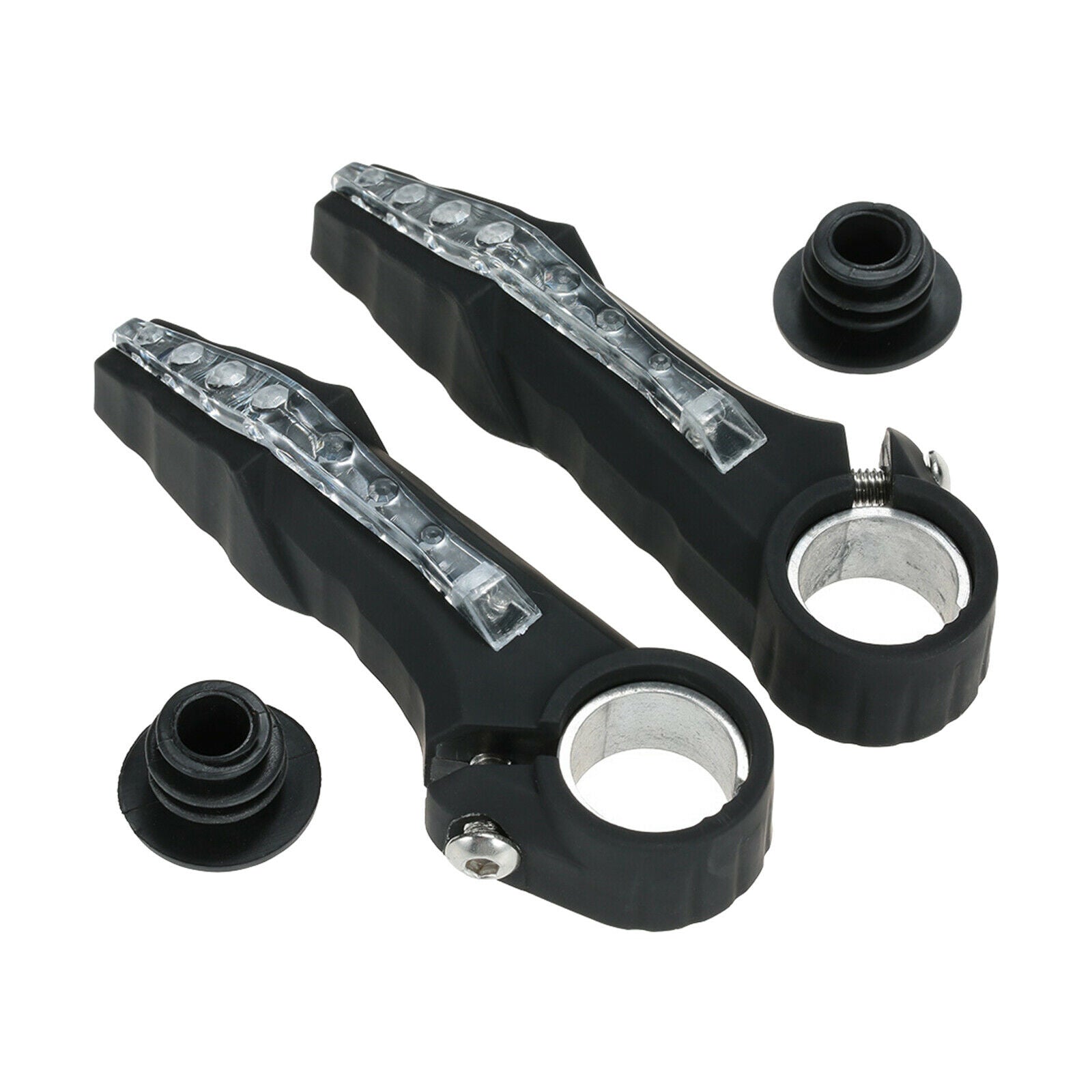 2Pack Bicycle Rest Handlebar Grips Light Bar End Warning Lamp for Road Bikes