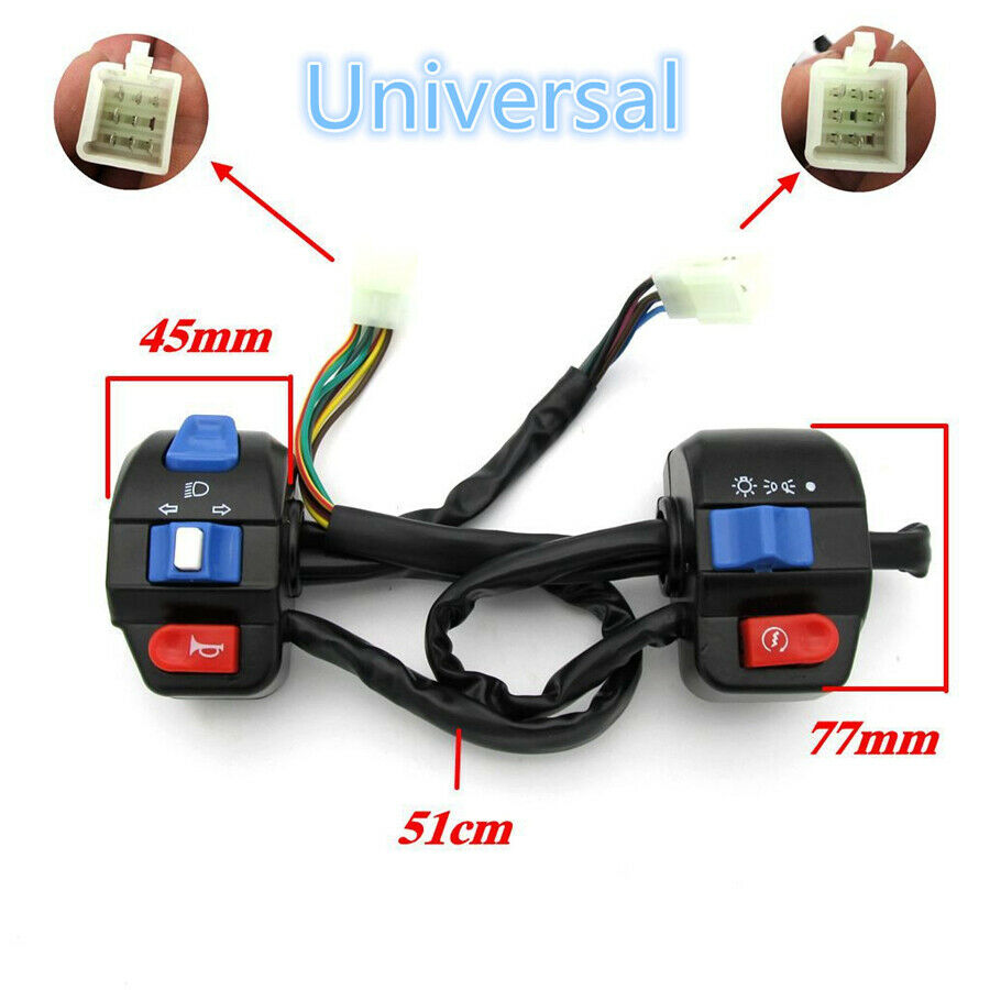2Pcs 7/8" Motorcycle Scooter Handlebar Multi-Functions ON OFF Switch Controller