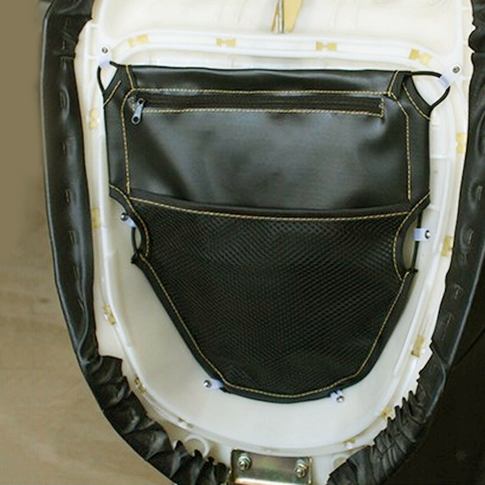 Black Motorbike Motorcycle Under Seat Cushion Storage Pouch Bag Case Durable