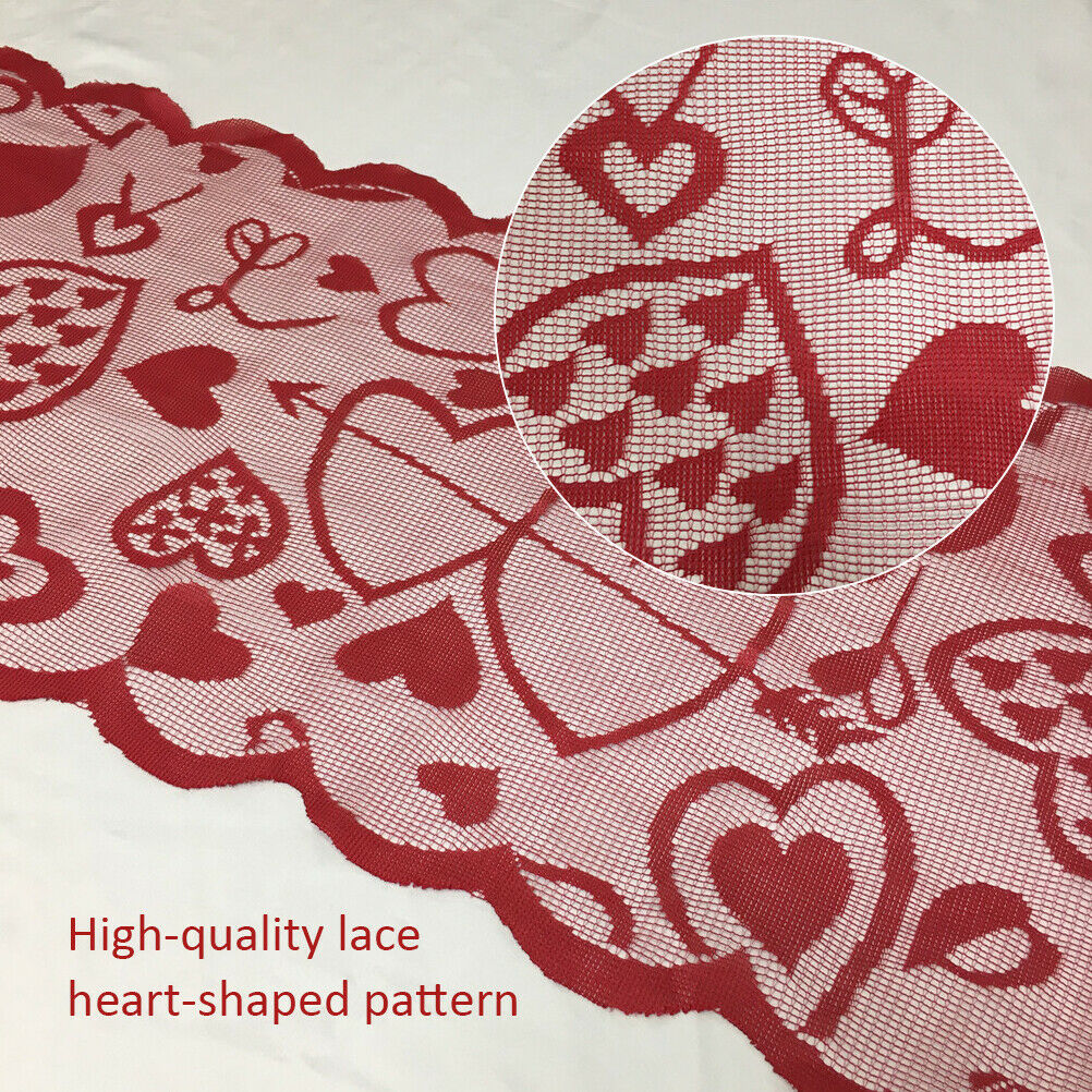 Valentine's Day Table Placemats Heart Pattern Lace Dinner Table Party Supplies