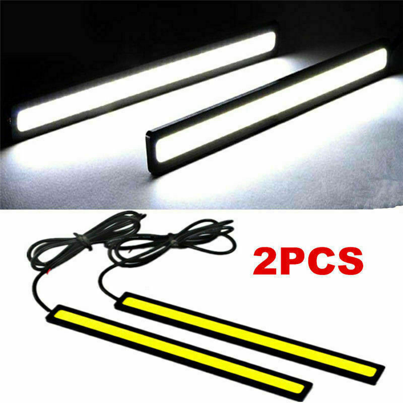 2x Bright White Car COB Waterproof LED Lights 12V DRL Fog Driving Lamp Strip