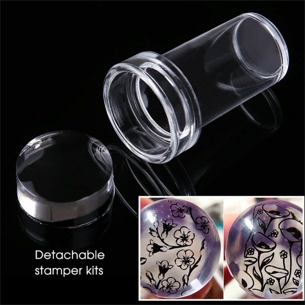 Clear Nail Art Stamping Transparent Stamper Scraper Plate Manicure Tools DIY Kit