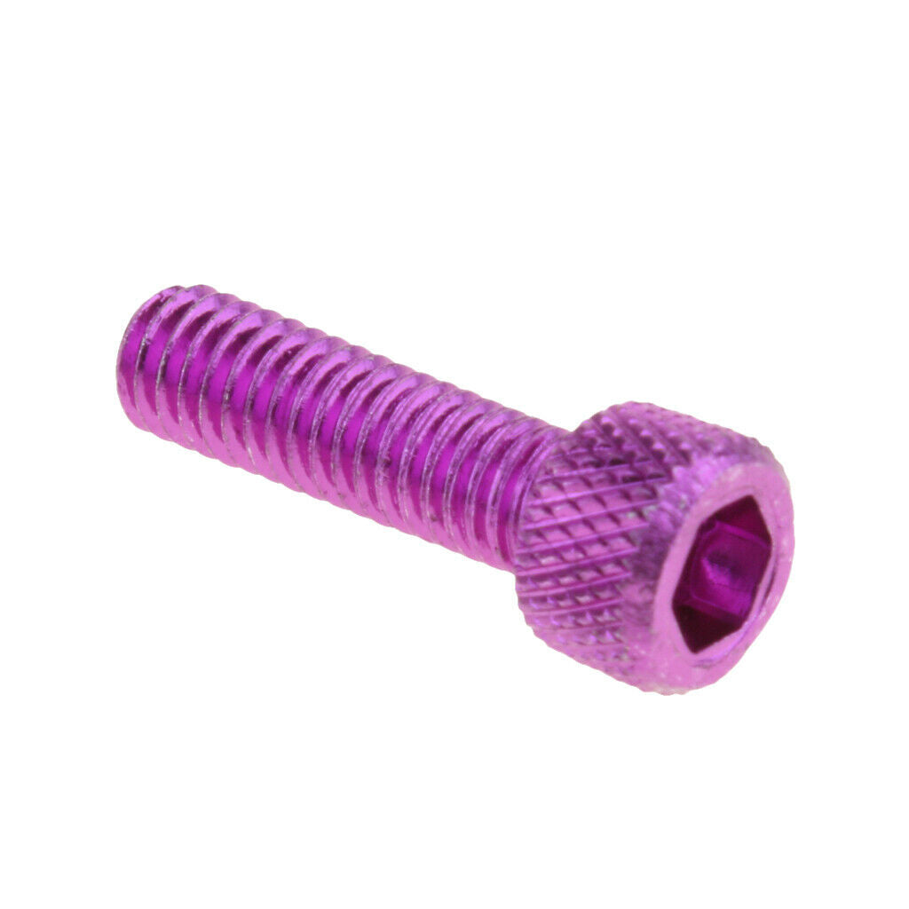 10x Hex Socket Cap Head Screw Bolt Aluminum Alloy Purple M6 x 20mm
