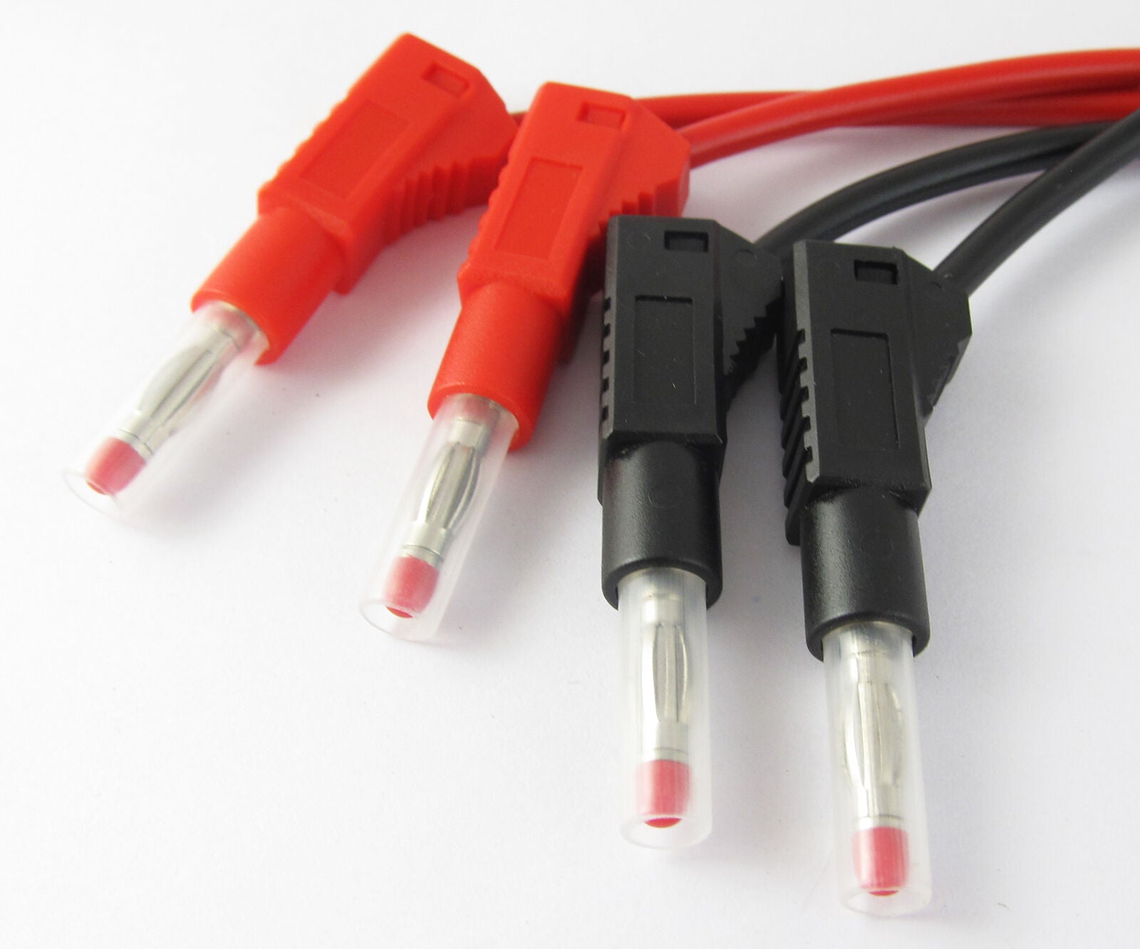 1.2M Dual Transparent Flexible Insulated Stackable 4mm Banana Plug Silicon Cable