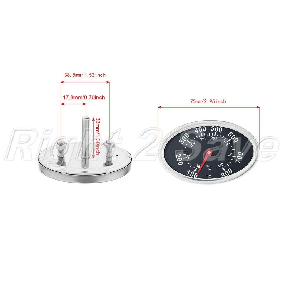 3 inch Dial Face Outdoor Barbecue BBQ Smoker Grill Thermometer Temperature Gauge