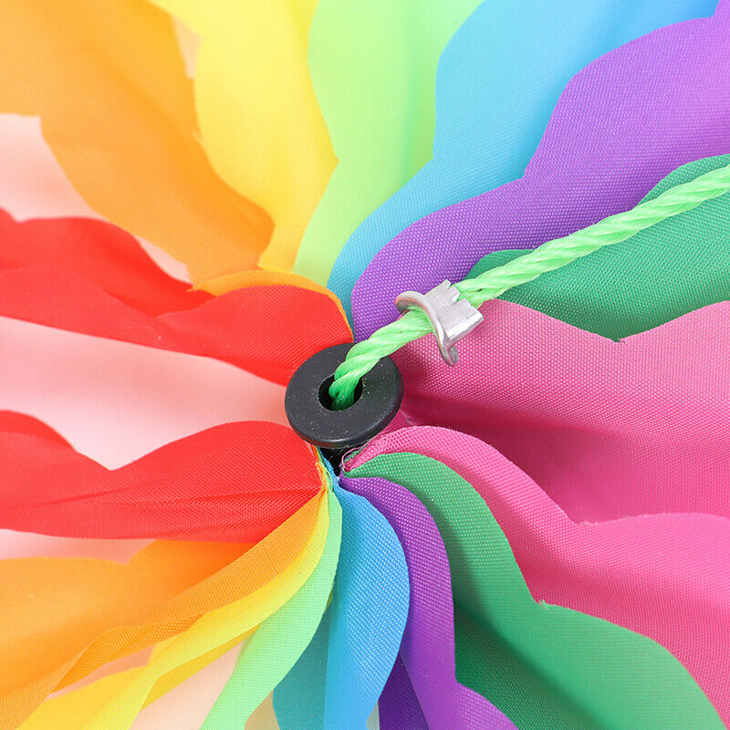 Rainbow Wheel Windmill Wind Spinner Whirligig Garden Funny Children ToysBDAU