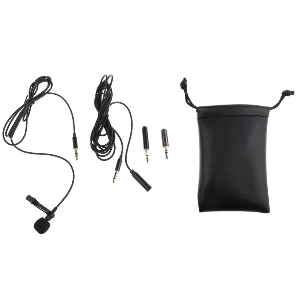 3.5mm Lavalier Lapel Clip-on Mic Microphone for Smartphone Phone Recording