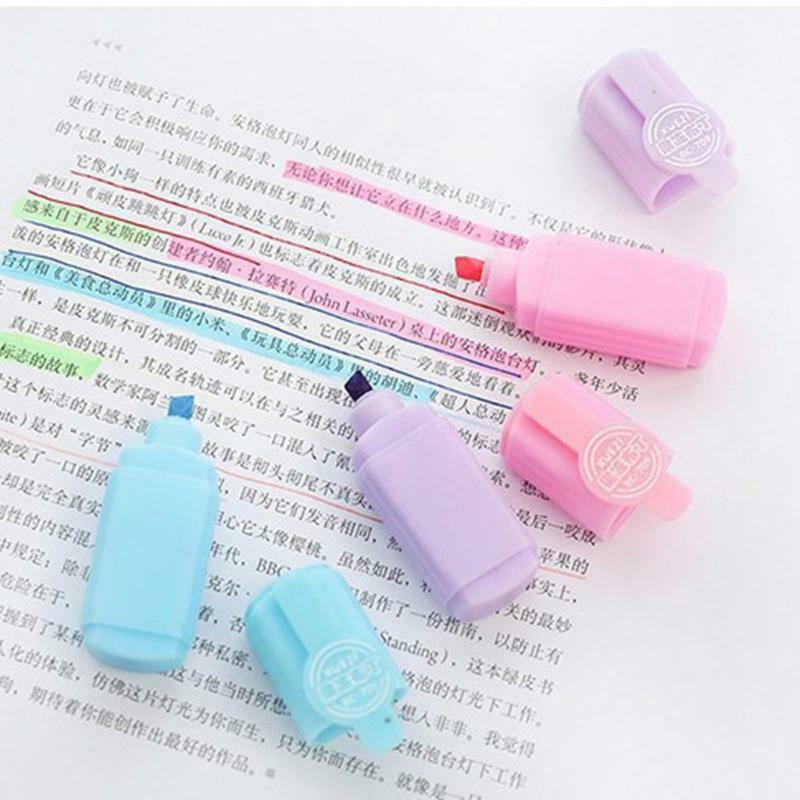 6pcs Mini Colorful Highlighters Promotional Art Markers Fluorescent Pen
