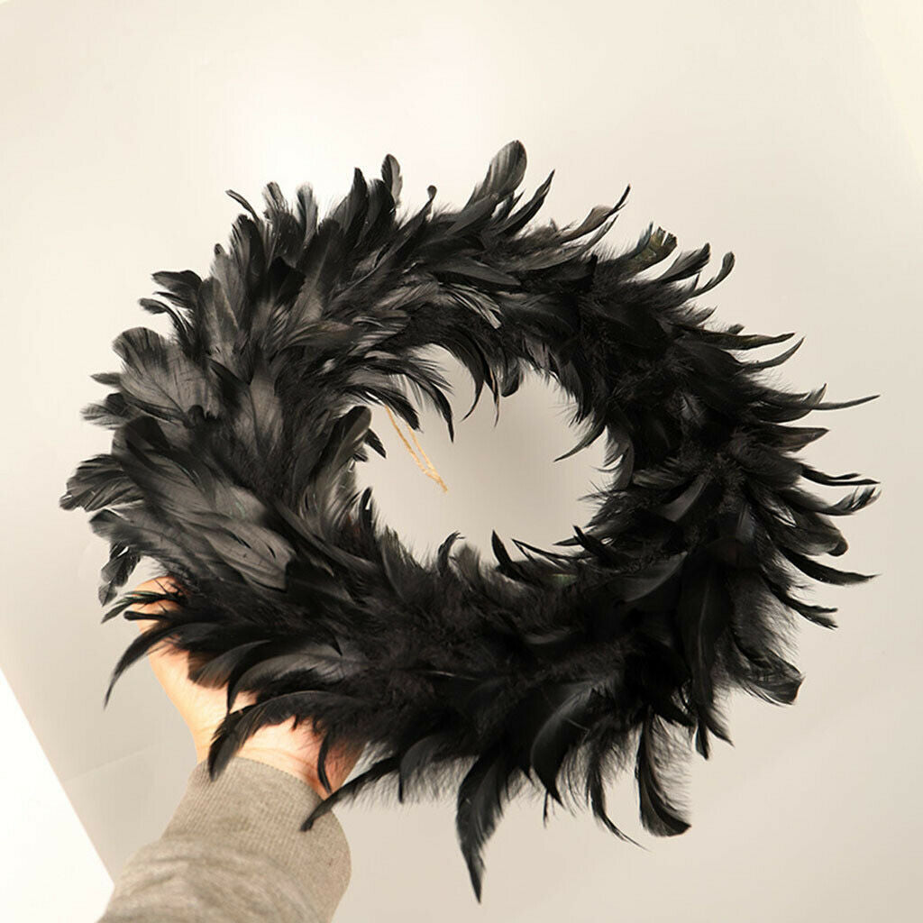Cocktail Feather Wreath Round Halloween Wreath Indoor Outdoor Ornament