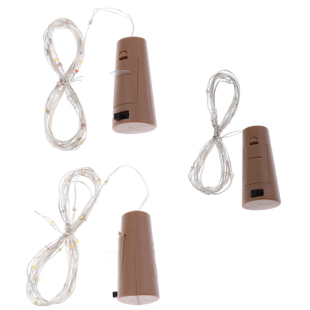 10Pcs Battery Operated Wine Bottle Cork Light String LED Moon Lights Colorful