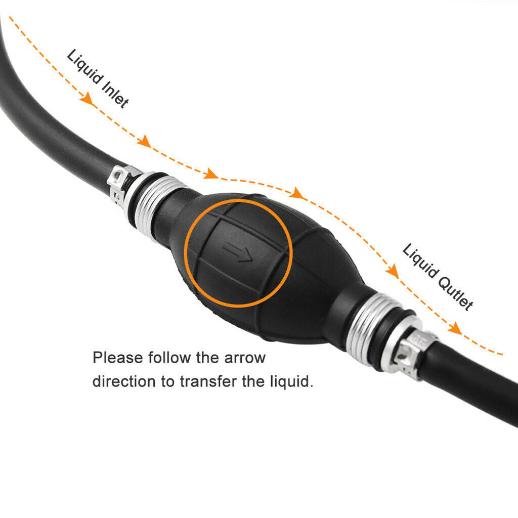 8MM Portable Car Manual Hand Siphon Pump Gas Fuel Liquids Flexible Transfer