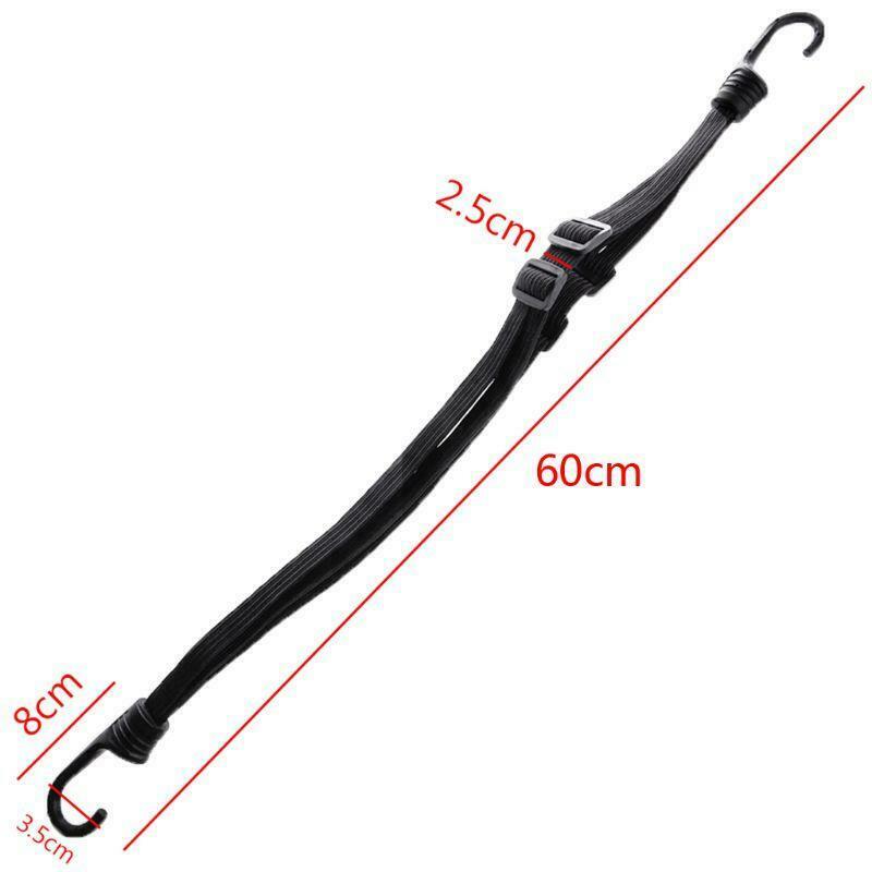 2 Hooks Motorcycles Strength Retractable Helmet Luggage Elastic Rope Strap New