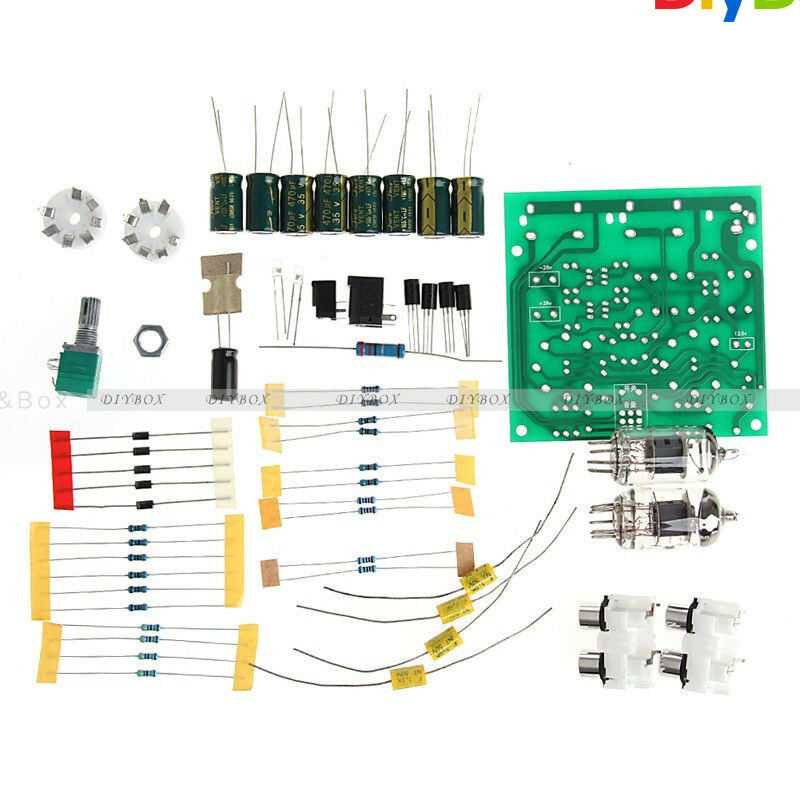 6J1 Valve Pre-amp Tube Board Headphone Amplifier Buffer+Acrylic Case Kits AC 12V