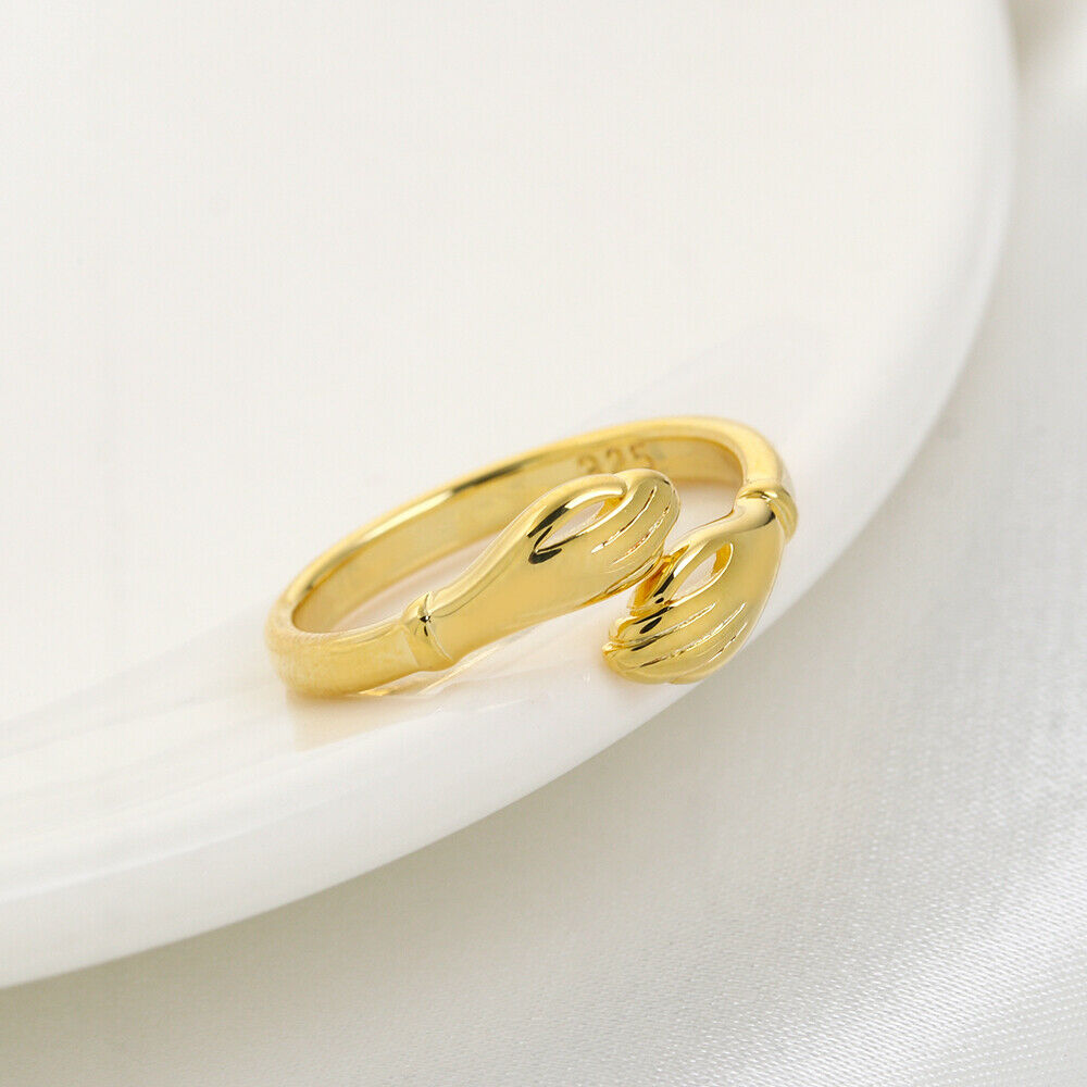 Lovers Gifts Wedding Bands Promise Open Finger Love Jewelry Adjustable Hug Ring