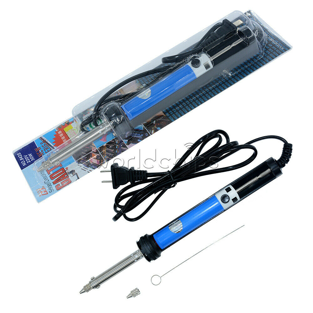 Blue 220V 30W Soldering Tools Tin Pump Electric Vacuum Tin Sucker Iron US Plug