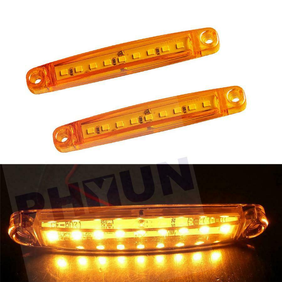 20PCS Amber 9 SMD LED Side Marker Tail Light Clearance Lamp Truck Trailer 12V