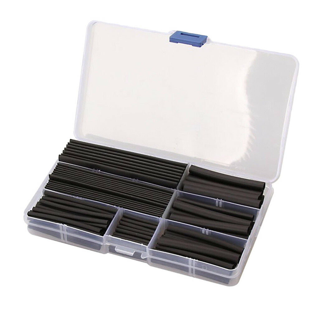 53Pcs Black Assorted Heat Shrink Tube 6 Sizes Tubing Wrap Sleeve Set